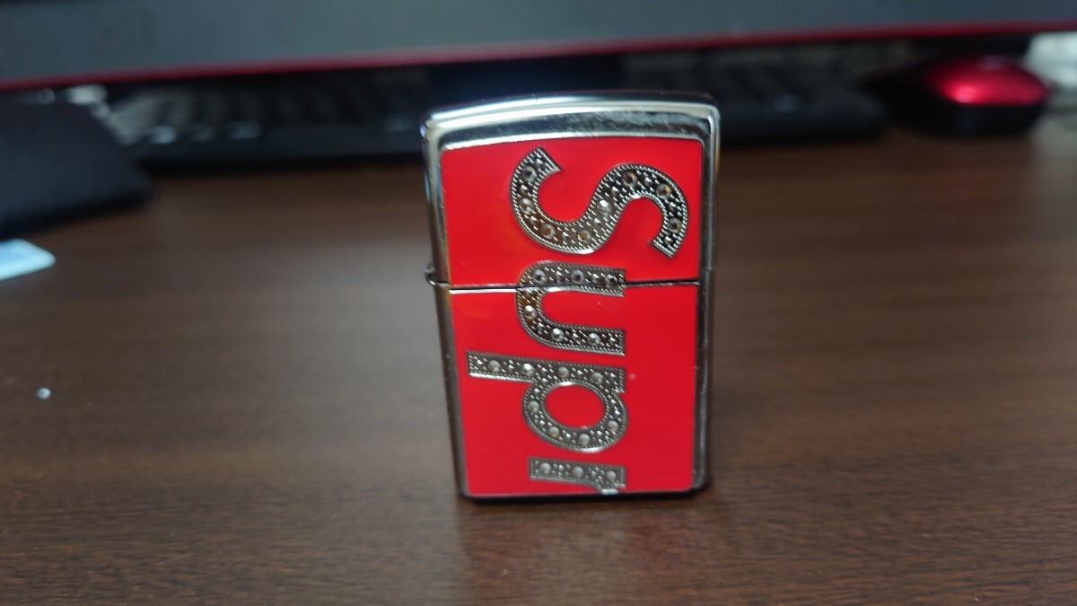 supreme シュプリーム　swarovski Zippo スワロフスキー　ジッポーライター　美品_画像1