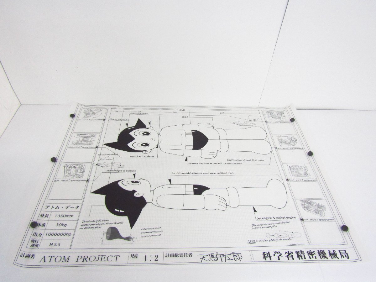 鉄腕アトム1/2設計図 「鉄腕アトム」 大ロボット博 B1ポスター 2枚組 (復刻版/ICチップ無し) ☆3969_画像4