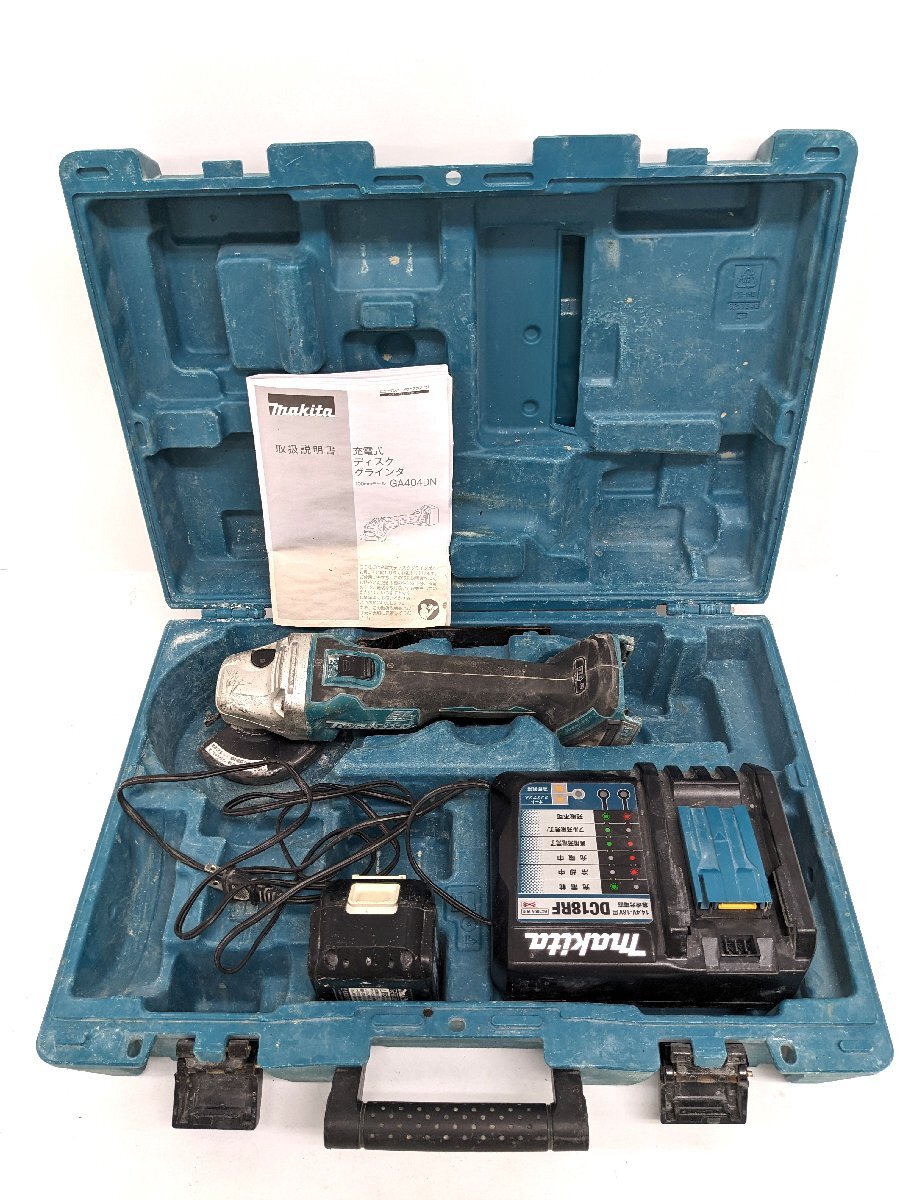 makita マキタ 充電式ディスクグラインダ GA404DN 18V 6.0Ah バッテリ1個付き《A9607_画像1