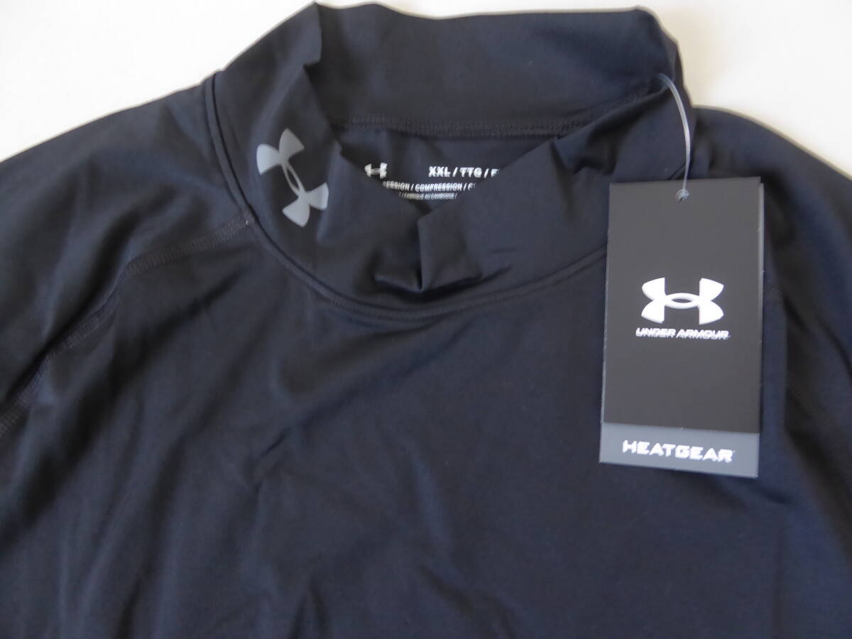 UNDER ARMOUR アンダーアーマー HEATGEAR モックネック長袖コンプレッションシャツ　XL　黒　_画像1