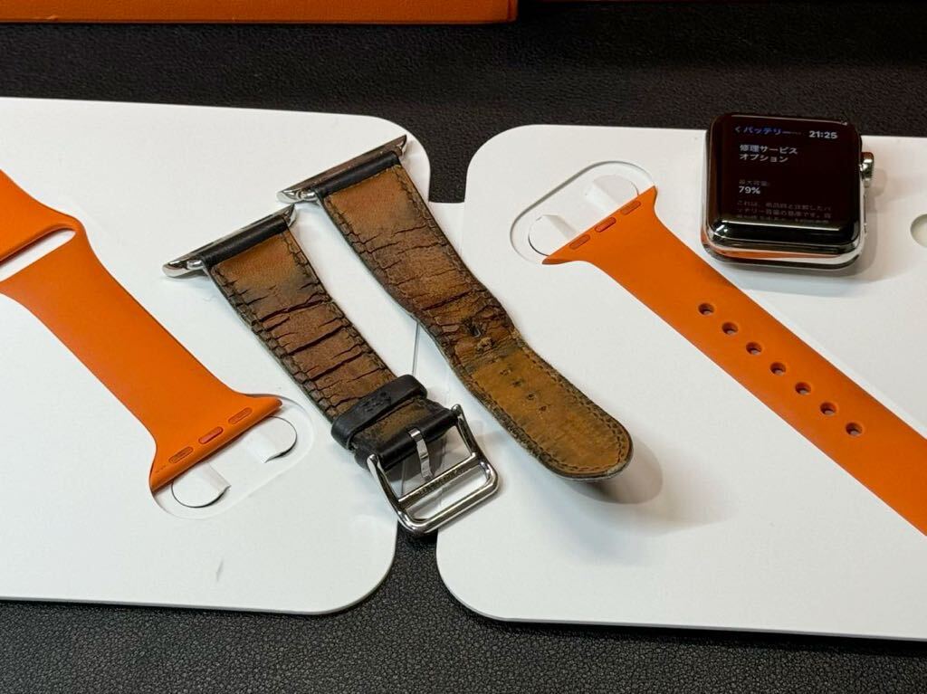 * быстрое решение Apple watch HERMES Series3 фартук кукла оригинальный orange спорт частота 38mm Apple часы Hermes корпус GPS+Cellular 465