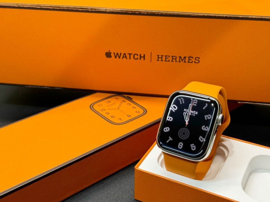 ☆即決 美品 Apple Watch series7 HERMES 45mm アップルウォッチ エルメス GPS+Cellular シルバーステンレス シリーズ7 553_画像1