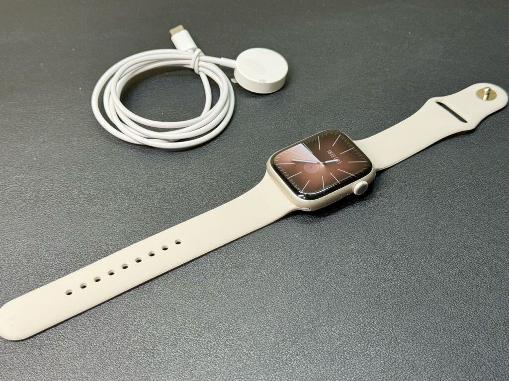☆即決 美品 バッテリー100% Apple Watch series7 45mm スターライトアルミニウム アップルウォッチ GPSモデル シリーズ7 546_画像2