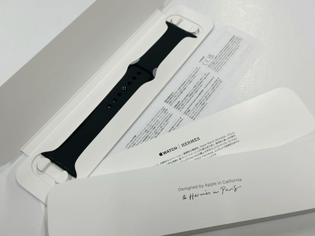 ☆未使用 即決 Series9 Apple Watch HERMES 黒 エルメス 限定 ブラックスポーツバンド 45mm 44mm 正規品 純正 アップルウォッチ 591_画像1