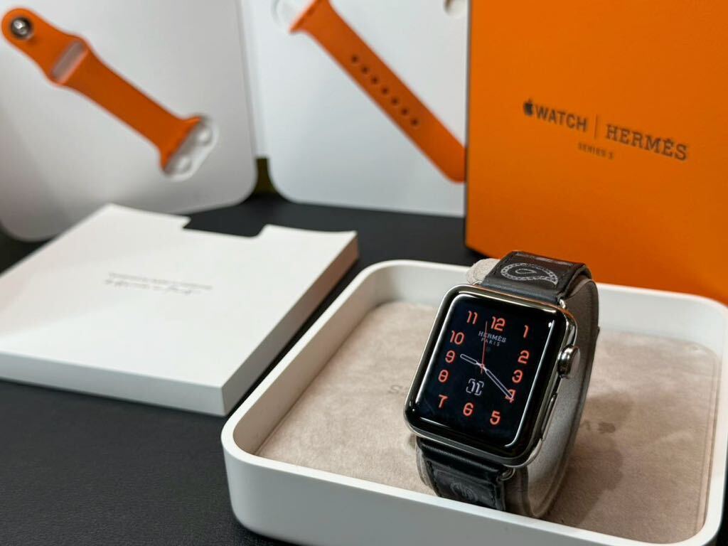 * быстрое решение Apple watch HERMES Series3 фартук кукла оригинальный orange спорт частота 38mm Apple часы Hermes корпус GPS+Cellular 465