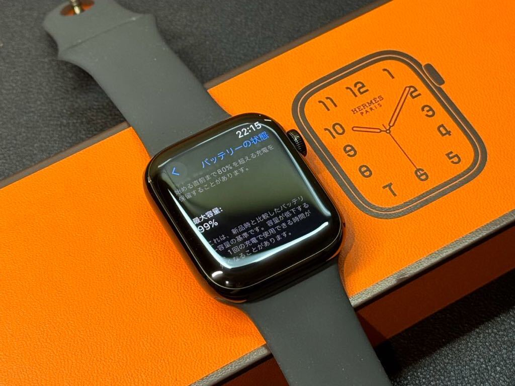 * быстрое решение прекрасный товар аккумулятор 99% Apple Watch series8 HERMES 45mm Apple часы Hermes Cellular чёрный черный нержавеющая сталь серии 8 521