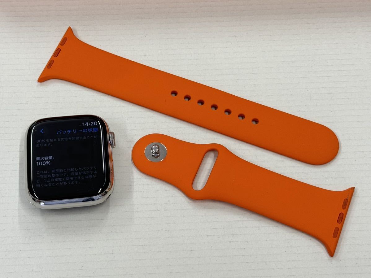 ☆最新 即決 美品 100% Apple Watch series9 HERMES 45mm アップルウォッチ エルメス GPS+Cellular シルバーステンレス シリーズ9 434_画像8