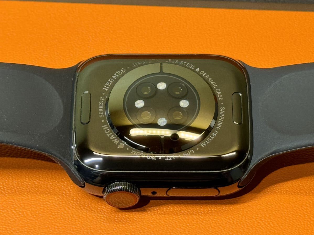 ★即決 美品 バッテリー100% Apple Watch series8 HERMES 黒 41mm アップルウォッチ エルメス Cellular ブラックステンレス シリーズ8 496_画像7