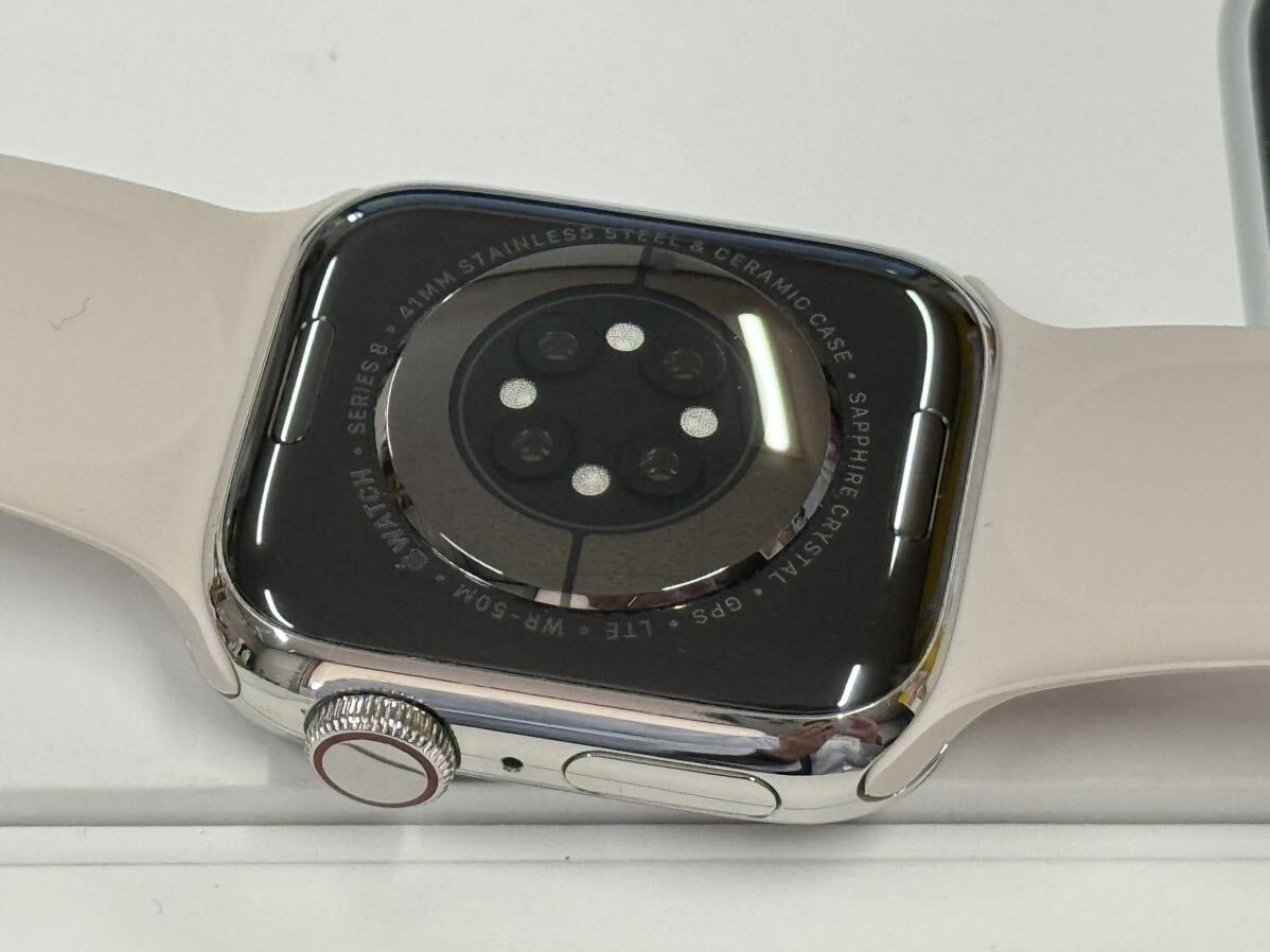 ☆即決 バッテリー98% 美品 Series8 Apple Watch 41mm シルバーステンレス アップルウォッチ GPS+Cellularモデル シリーズ8 514の画像7