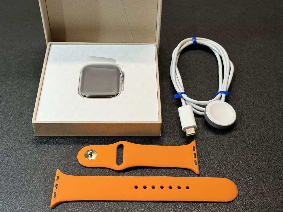 * prompt decision unused Apple Watch series7 HERMES 45mm Apple watch Hermes GPS+Cellular silver stainless steel series 7 exchange goods 485