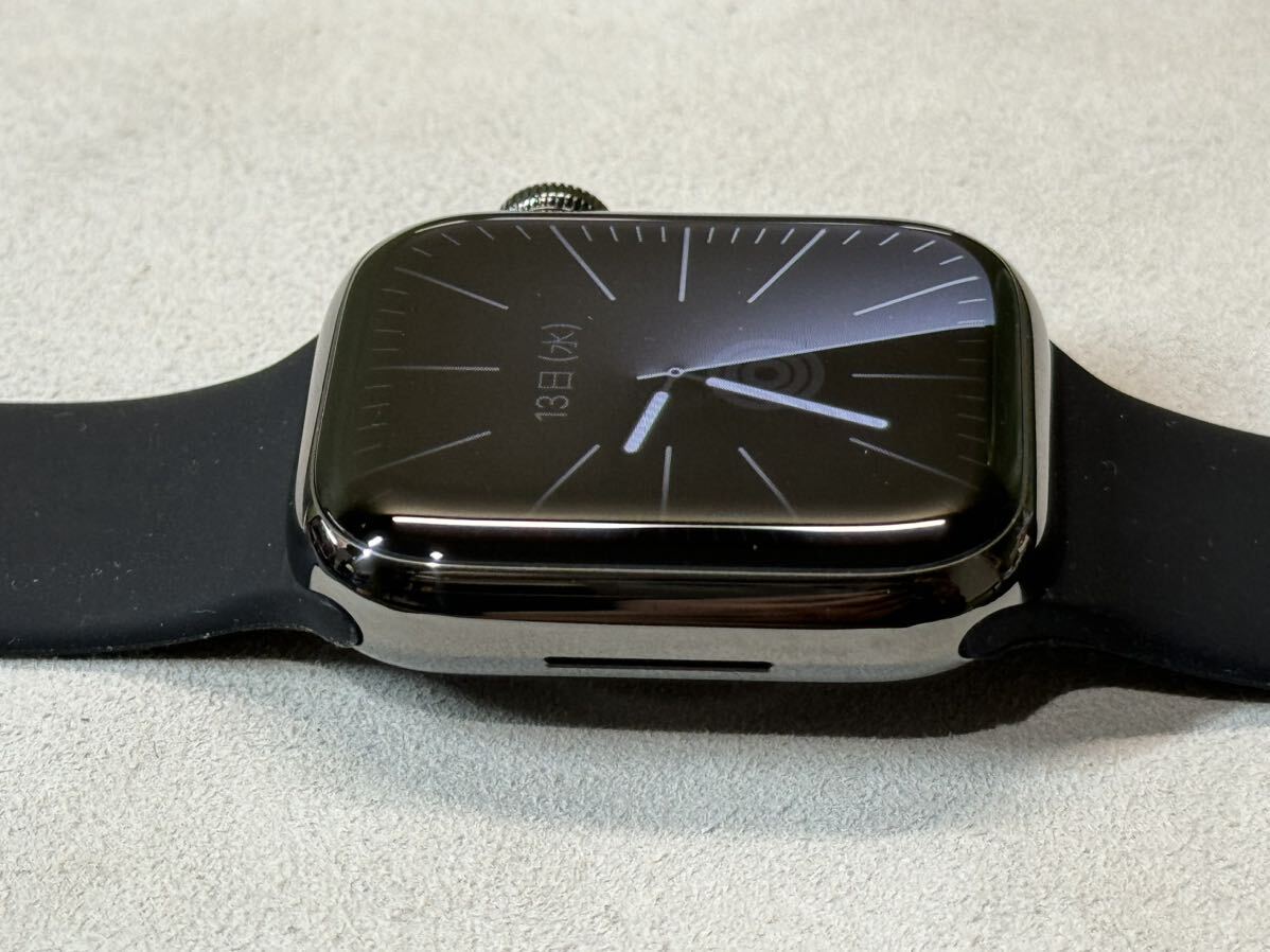 * быстрое решение аккумулятор 99% прекрасный товар Series8 Apple Watch 41mm graphite нержавеющая сталь Apple часы GPS+Cellular модель серии 8 519
