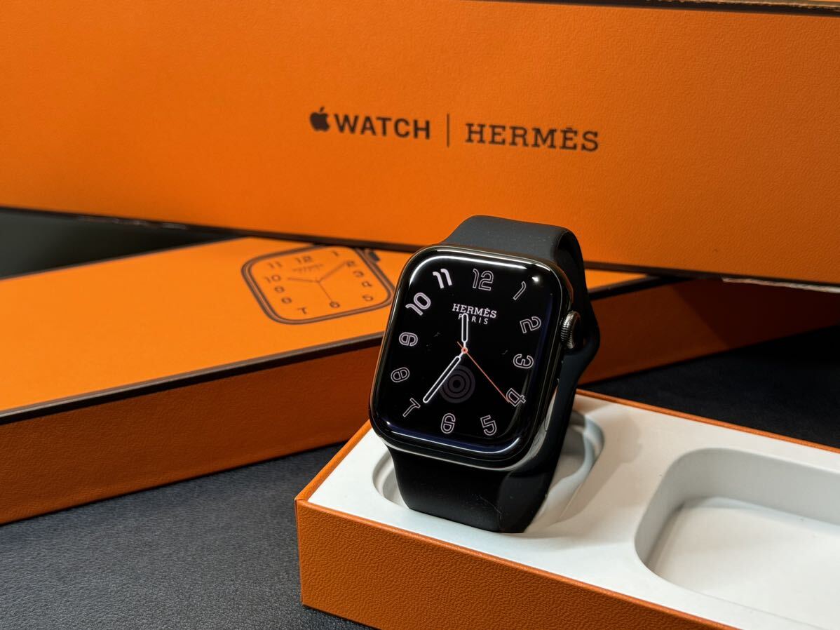 ☆即決 Apple Watch series7 HERMES 45mm アップルウォッチ エルメス Cellular 黒 ブラックステンレス シリーズ7 539の画像1