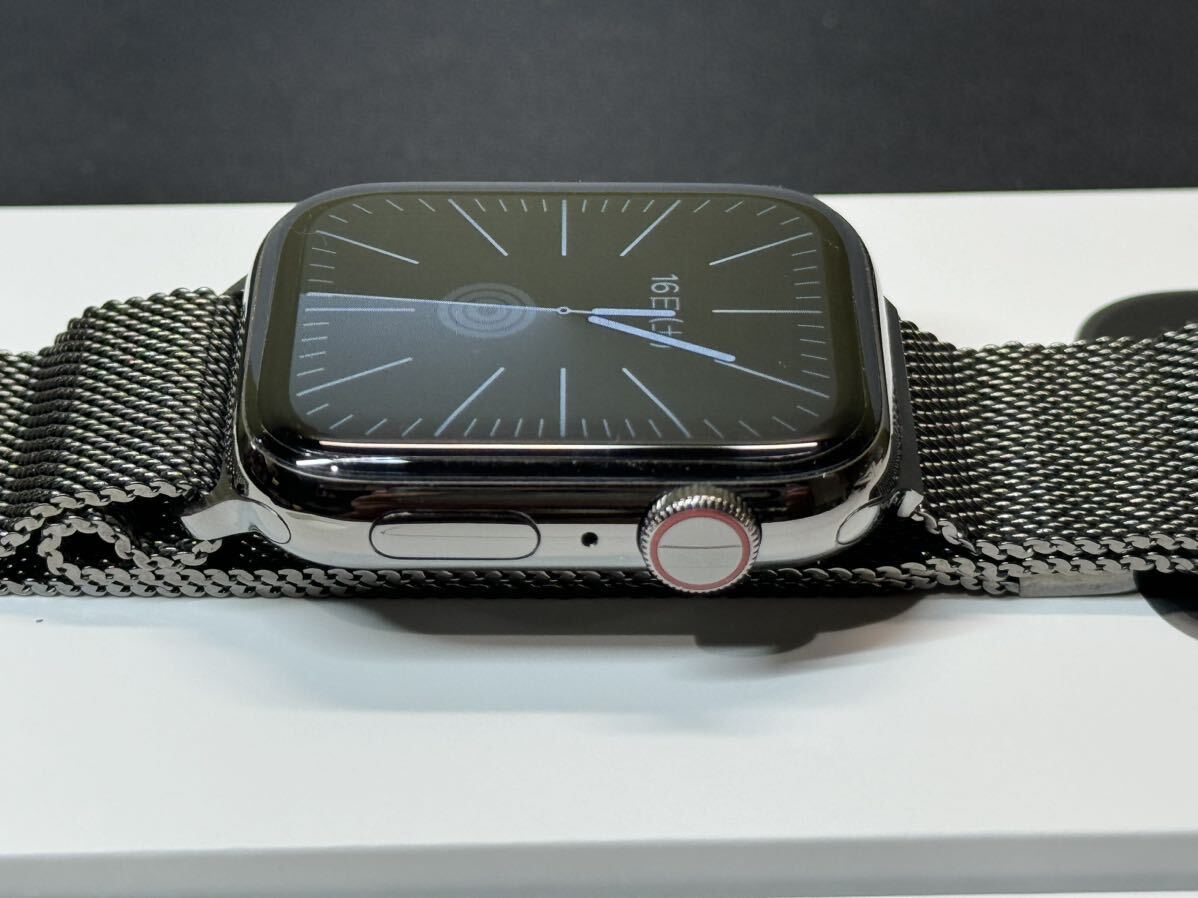 ☆即決 美品 Apple watch Series6 44mm グラファイトステンレス GPS+Cellular ミラネーゼループ アップルウォッチ シリーズ538_画像4