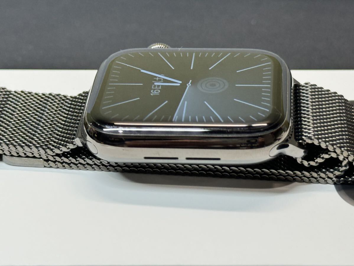 ☆即決 美品 Apple watch Series6 44mm グラファイトステンレス GPS+Cellular ミラネーゼループ アップルウォッチ シリーズ538_画像6