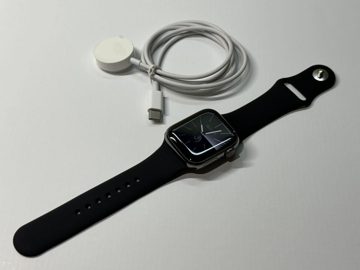 ☆即決 バッテリー100% 美品 Series8 Apple Watch 41mm グラファイトステンレス アップルウォッチ GPS+Cellularモデル シリーズ8 548の画像2