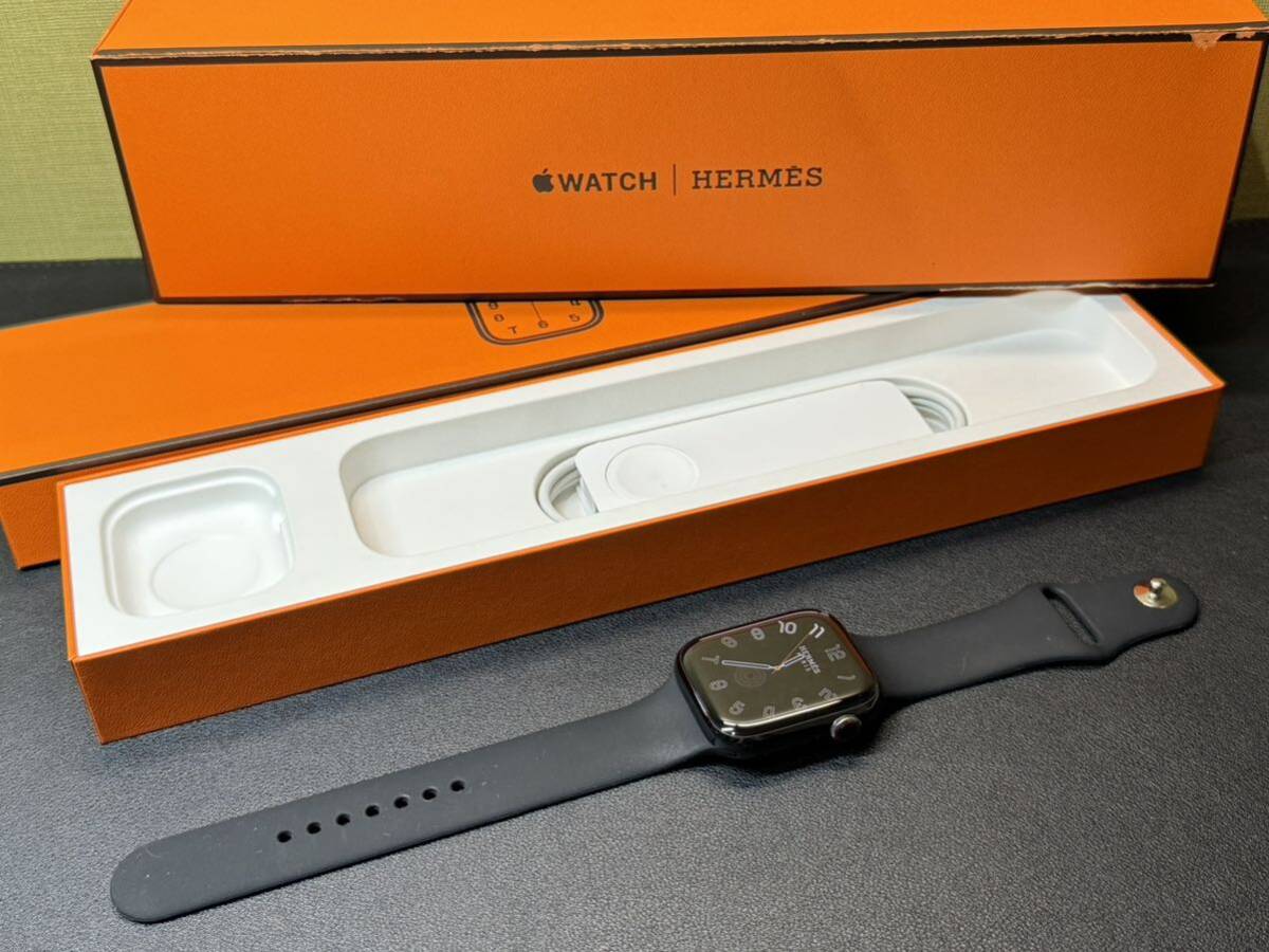 ☆即決 Apple Watch series7 HERMES 45mm アップルウォッチ エルメス Cellular 黒 ブラックステンレス シリーズ7 539の画像2