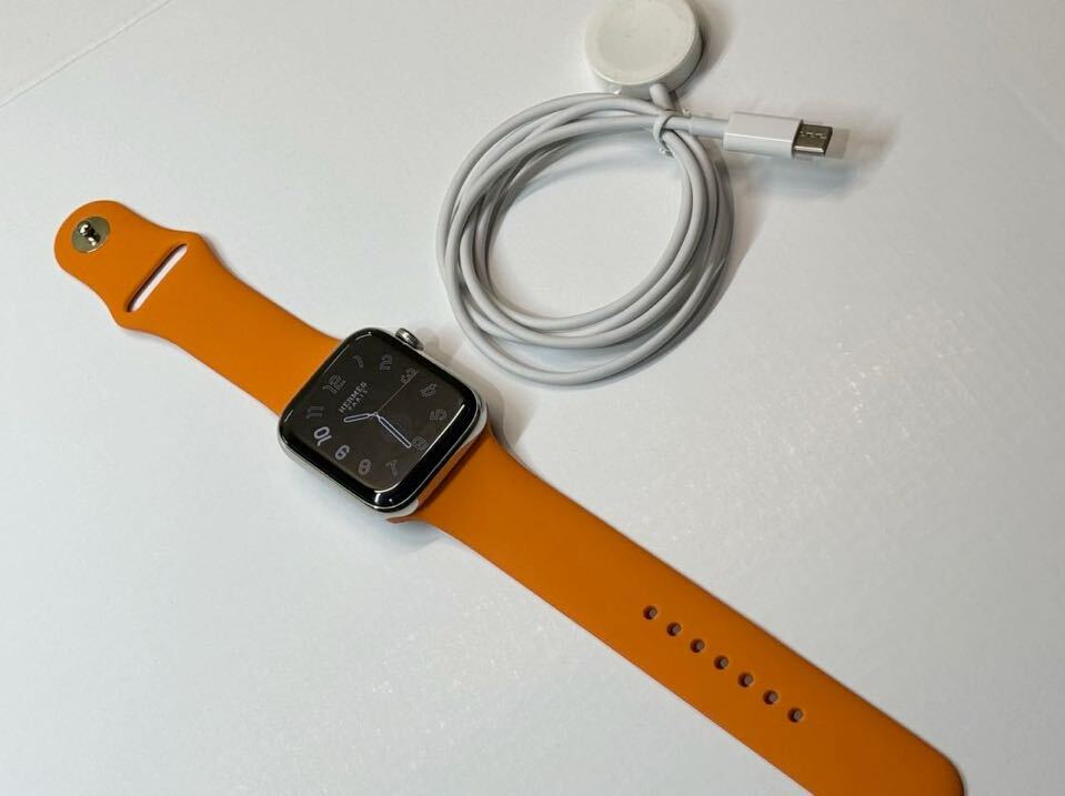 ☆即決 美品 Apple Watch series7 HERMES 45mm アップルウォッチ エルメス GPS+Cellular シルバーステンレス シリーズ7 530_画像2