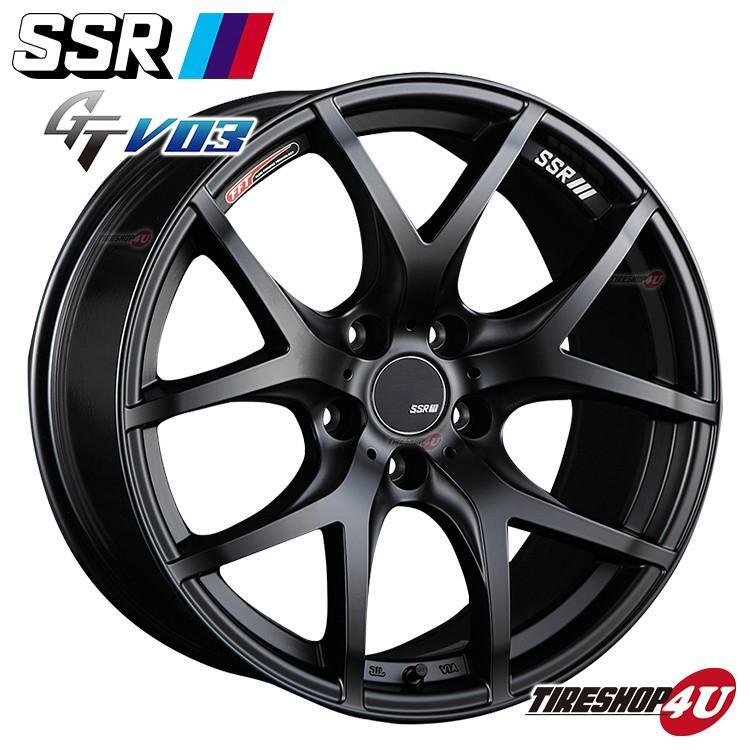 送料無料 SSR GTV03 18インチ 18x7.5J 5/114.3 +43 FB フラットブラック 新品ホイール1本価格_画像1