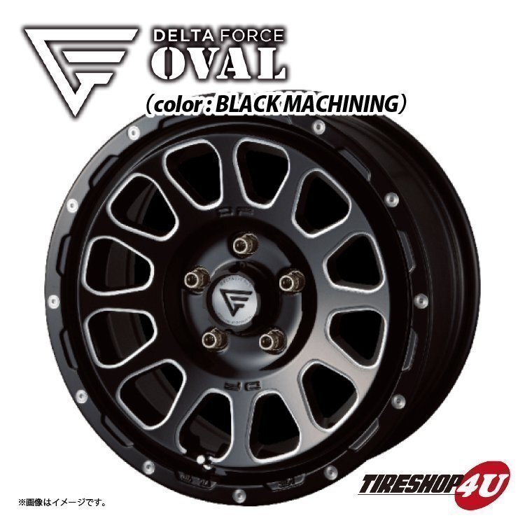 DELTA FORCE OVAL デルタフォース オーバル 16x7.0J 5/114.3 +35 ブラックマシニング デリカD5 MC後専用 前期後期取付可 1本価格 送料無料