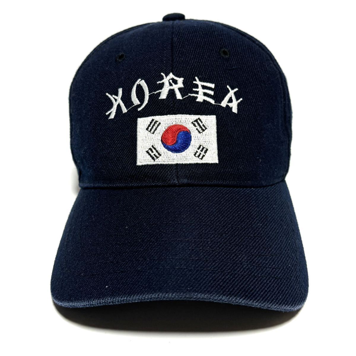 キャップ KOREA メンズ ネイビー 韓国 国旗 ワーク パンクロック 韓流 シンプル 即決の画像2
