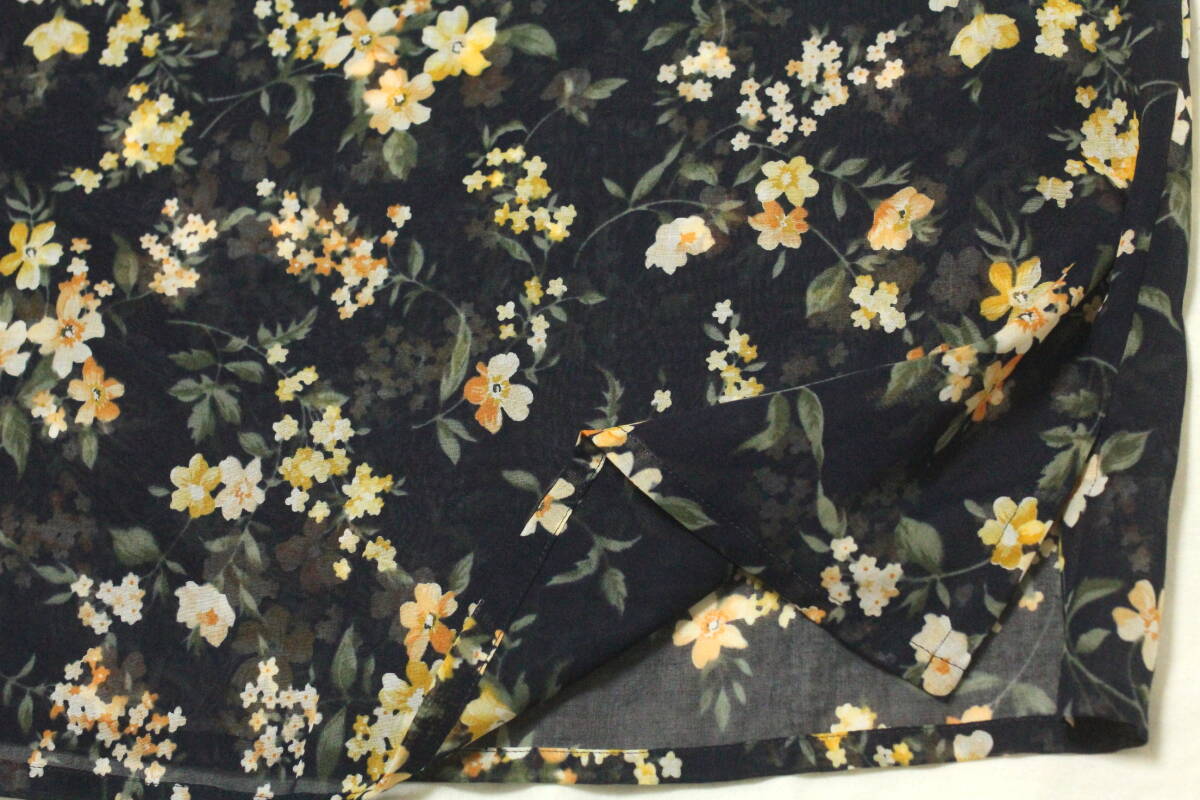 15Rサイズ DAKS シアー 花柄 ノースリーブ プルオーバー シャツ ボタニカル タンクトップ 透け感 シースルー 大きいサイズの画像7