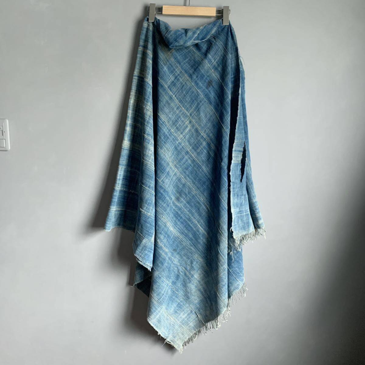 西アフリカ 藍染め 古布 インディゴ ファブリック 手染め ストール 生地 african indigo dyed fabric