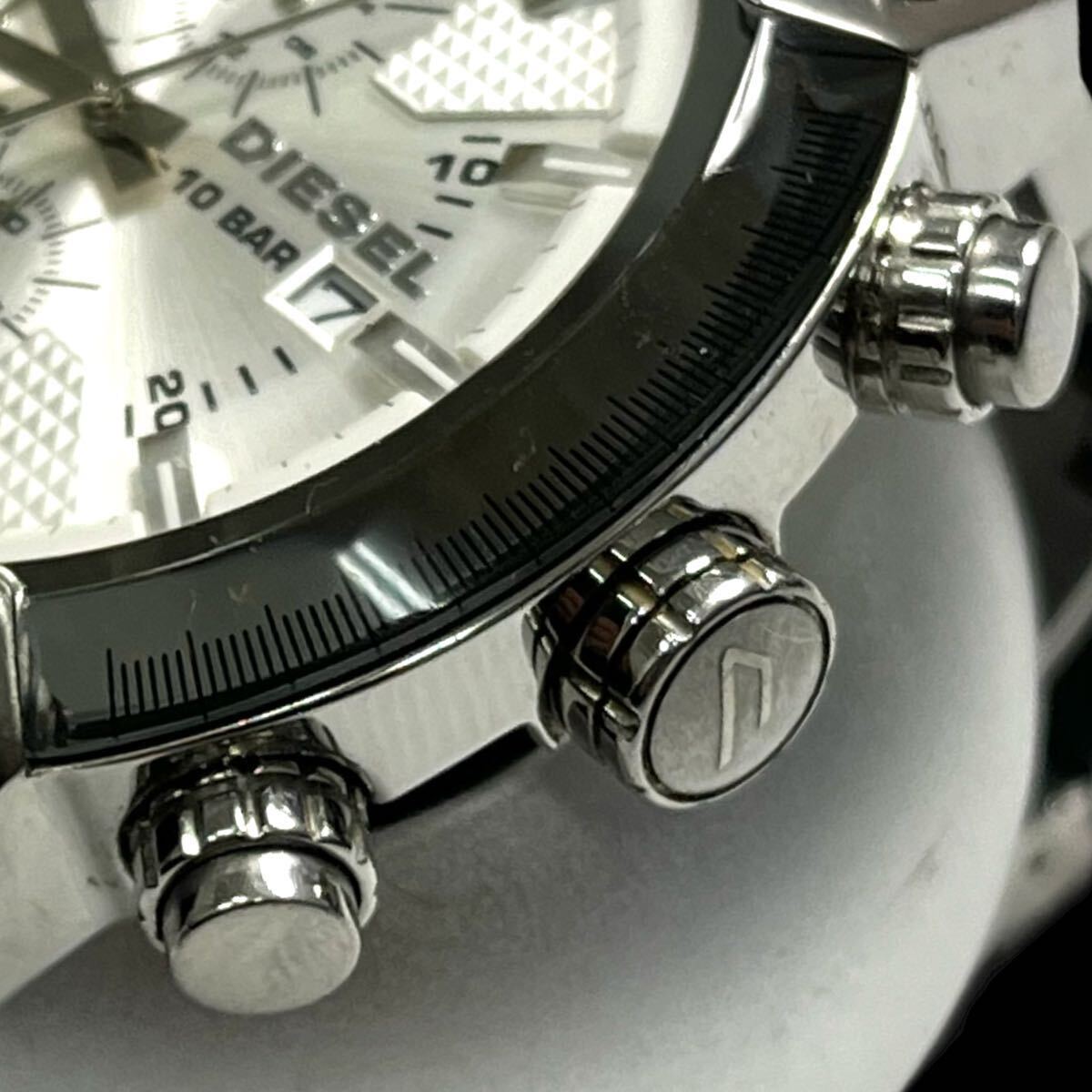 【稼働品】DIESEL / ディーゼル メンズ 腕時計 クロノグラフ DZ-4203 シルバー色 ステンレス 10気圧防水 2024.03.05電池交換済の画像3