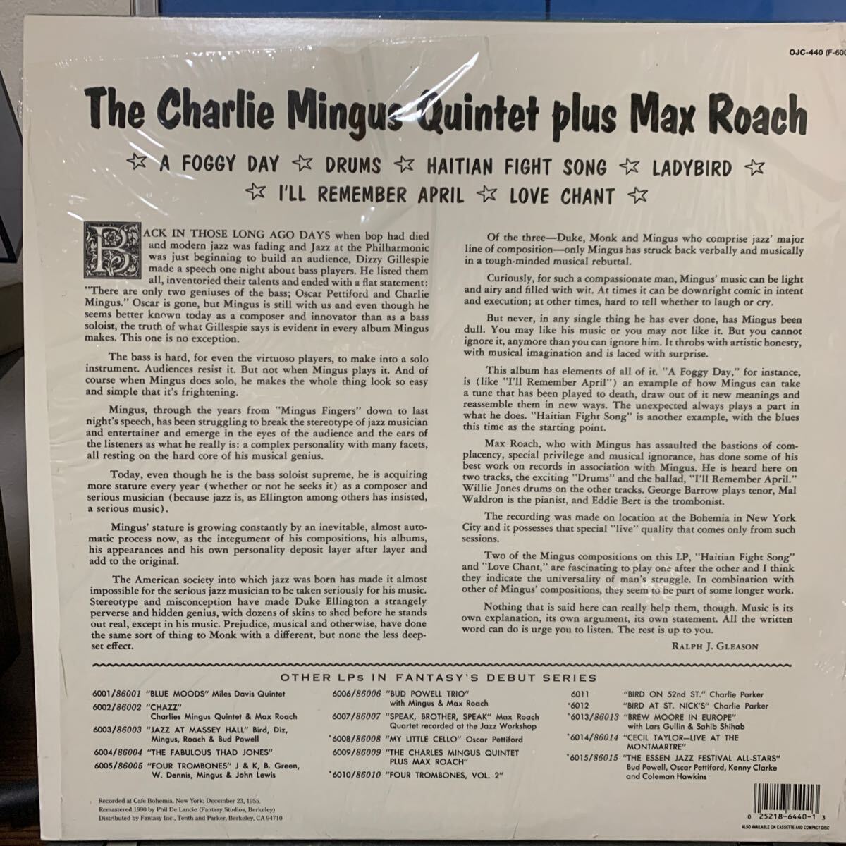 US盤 チャールズ・ミンガス／The Charles Mingus Quintet + Max Roach／マル・ウォルドロン／OJC／1955年NYカフェボヘミアでのライブ_画像2