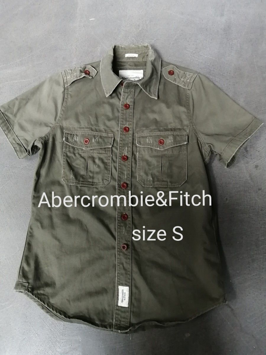 Abercrombie&Fitch アバクロンビー&フィッチ　半袖シャツ　ミリタリーシャツ　メンズS