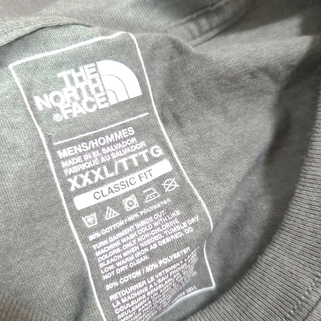 4XL アメリカ ノースフェイス Tシャツ ロゴ ハーフドーム グレー 灰色 the north face us ビッグサイズ_画像3