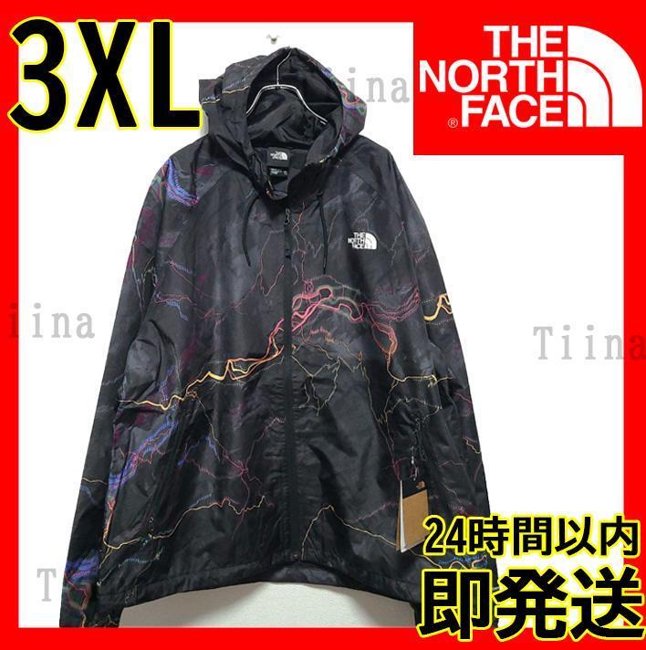 3XL 新品 アメリカ ノースフェイス ナイロンパーカー ジャケット 黒 新品 the north face usa 