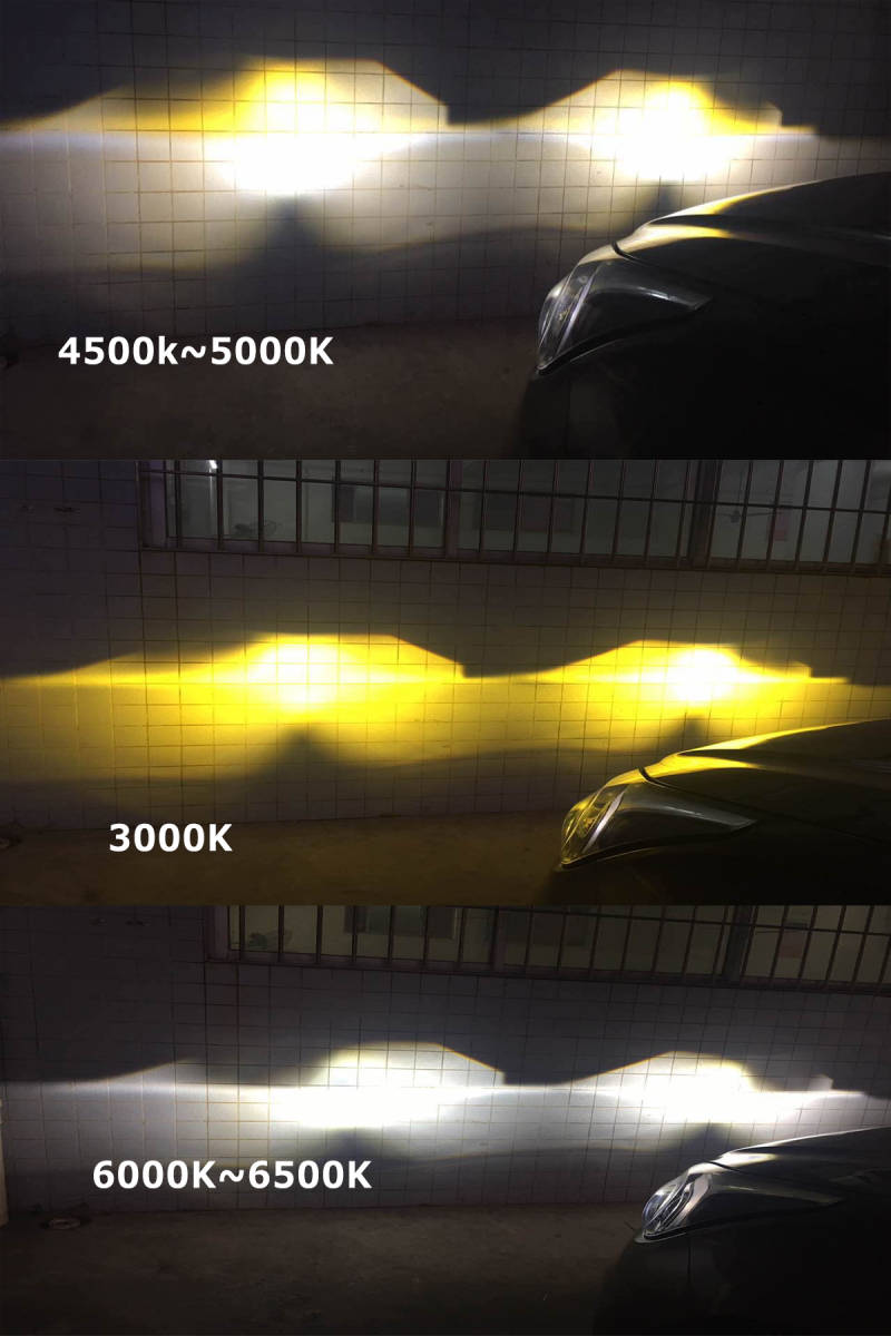 LEDヘッドライト V8 フォグランプ HB3 3色切替 CSPチップ 48W 5000LM 6000k 3000k 5000k 2本の画像7