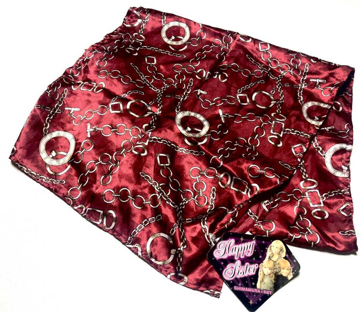  new goods chain pattern scarf SBY collaboration commodity red 165.x40.HAPPY SISTER rare stole also bandana rectangle stylish anonymity delivery free shipping 