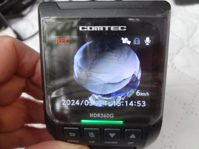 コムテック COMTEC GPS+360°カメラ ドラレコ HDR360G 動作確認済み 中古 検)ドラレコ/セルスター/ユピテル/ケンウッドの画像3