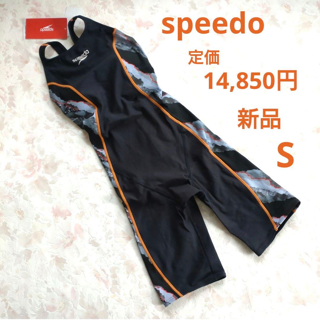 新品 SPEEDO スピード 競泳 水着 レディース S 縫込みパッド付き ハーフスパッツ ハーフスーツ ショートジョン