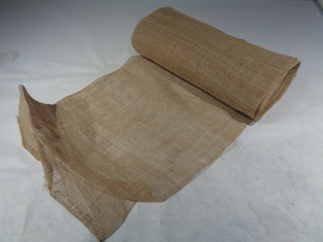 □　会津伊北麻の反物　約1反　幅37.5cm　戦前機織物　デッドストック品　(296)_画像1