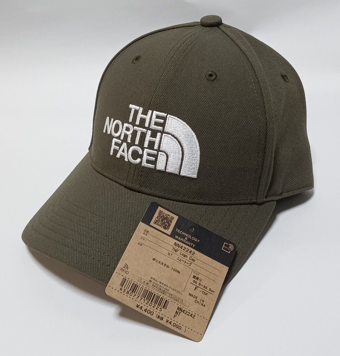 THE NORTH FACE　ノースフェイス　TNFロゴキャップ（ユニセックス）　NN42242　ニュートープ