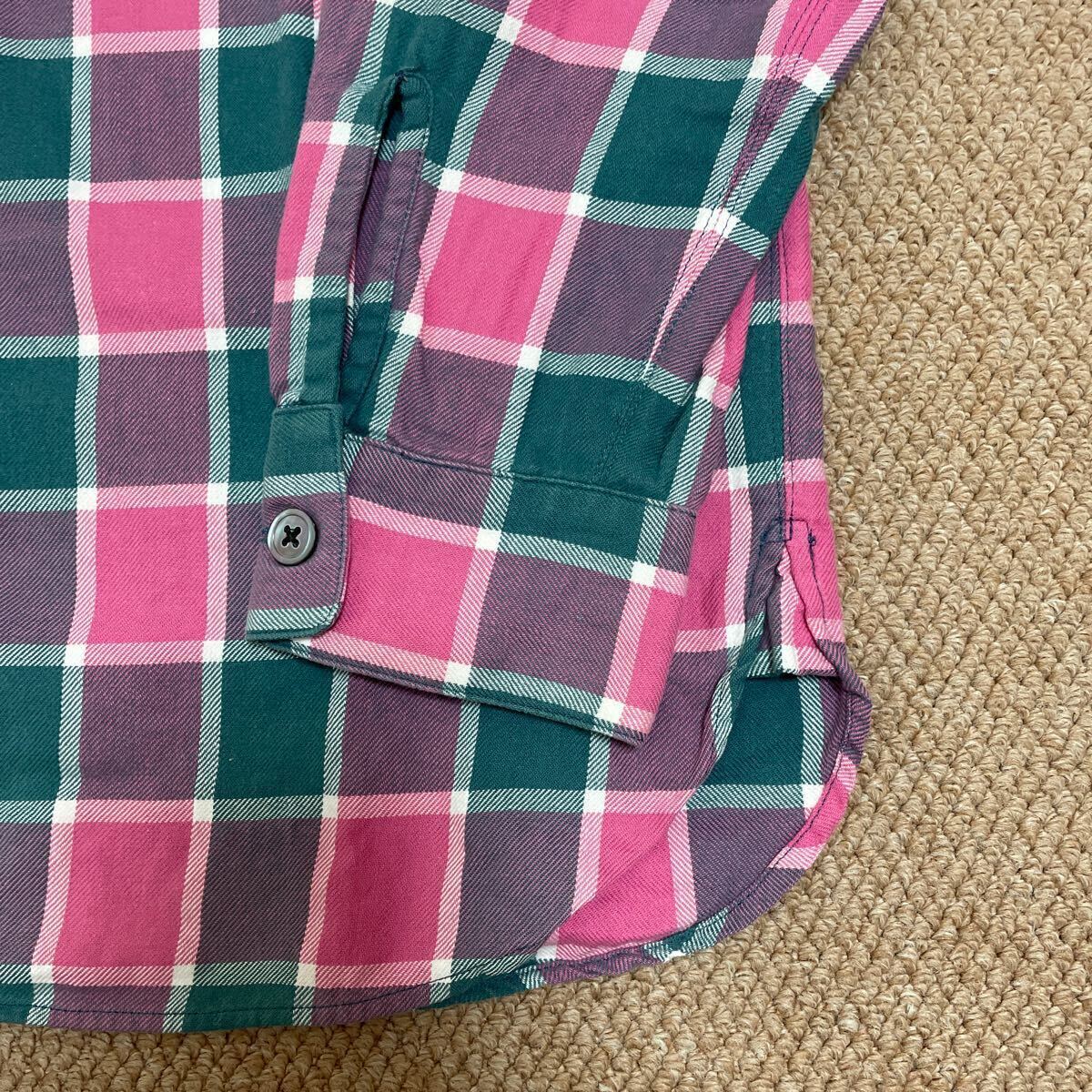 美品 Supreme シュプリーム 日本製 チェック ネルシャツ Flannel Shirt サイズL ボックスロゴステッカー付き_画像5