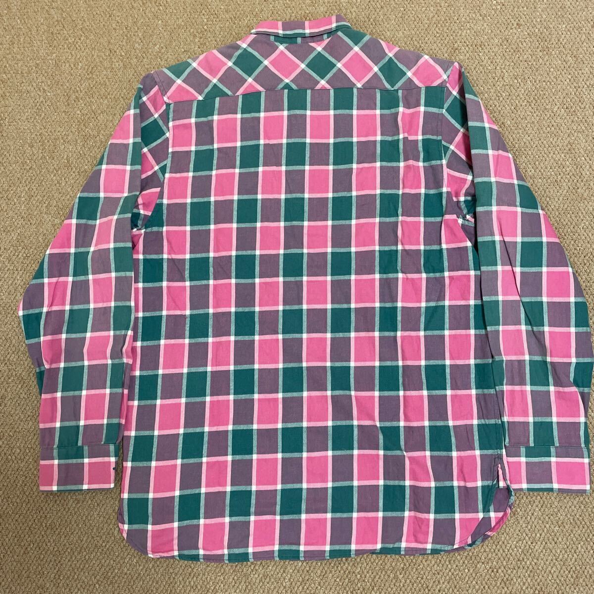 美品 Supreme シュプリーム 日本製 チェック ネルシャツ Flannel Shirt サイズL ボックスロゴステッカー付き_画像7