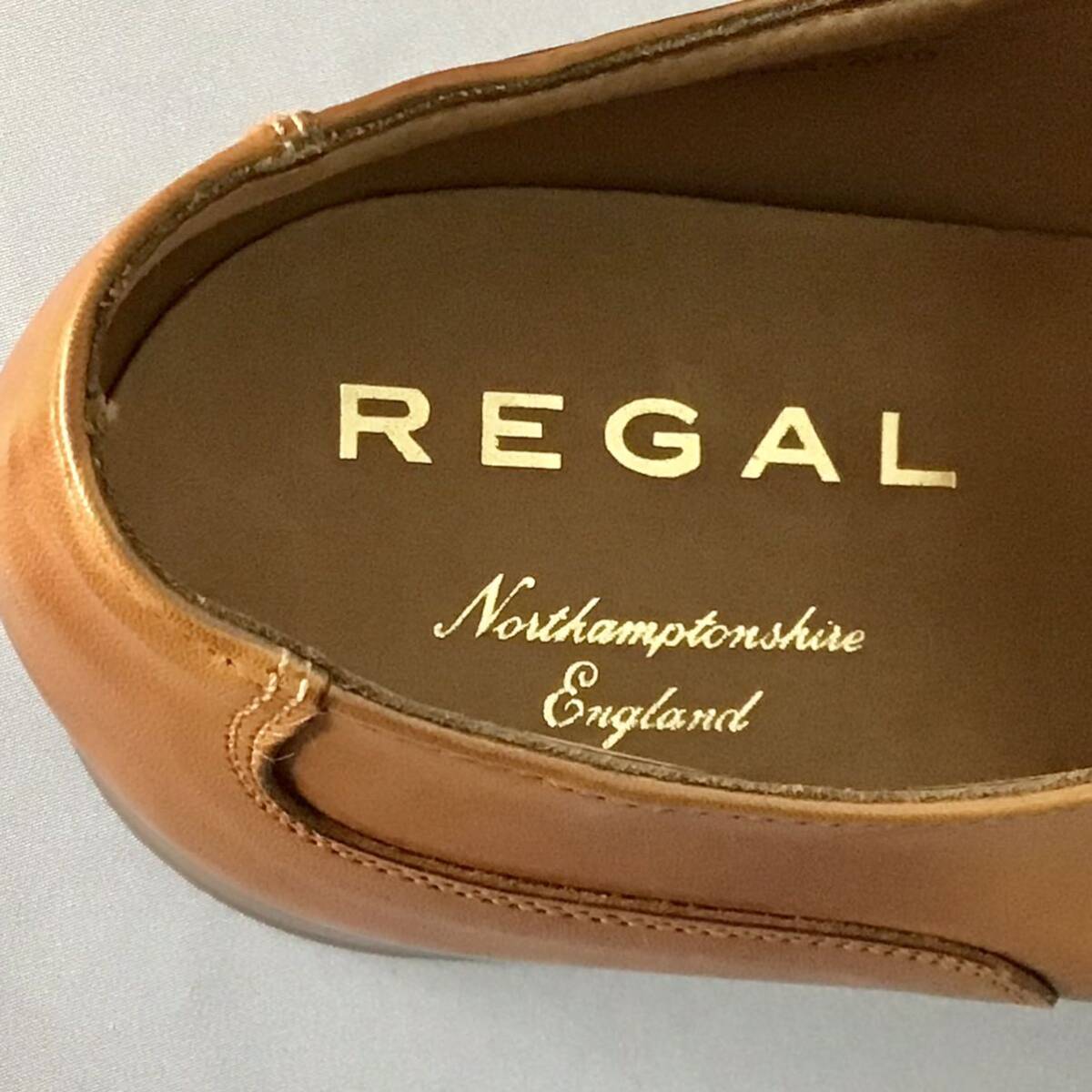 デッドストック リーガル REGAL NORTHAMPTON Uチップ Y605BR MADE IN ENGLAND サイズ7.5 クロケット ビジネスシューズ レザーシューズ _画像10