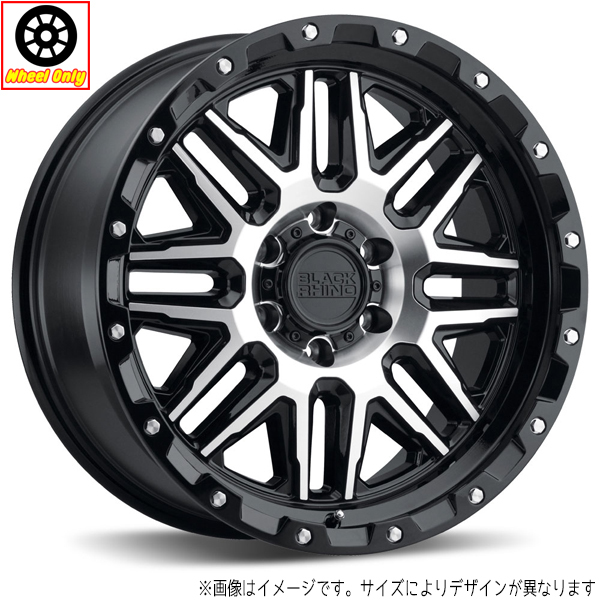 新品 お取り寄せ アルミホイール 4本 17インチ ブラックライノ ALAMO Gloss Black w/Machined Face & Stainless Bolts 17x9 -18 8H170P