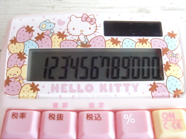 SANRIO◆HELLO KITTY 可愛いキティの電卓 いちご/苺/ストロベリー サンリオ ハローキティ2012年 レトロ_画像4