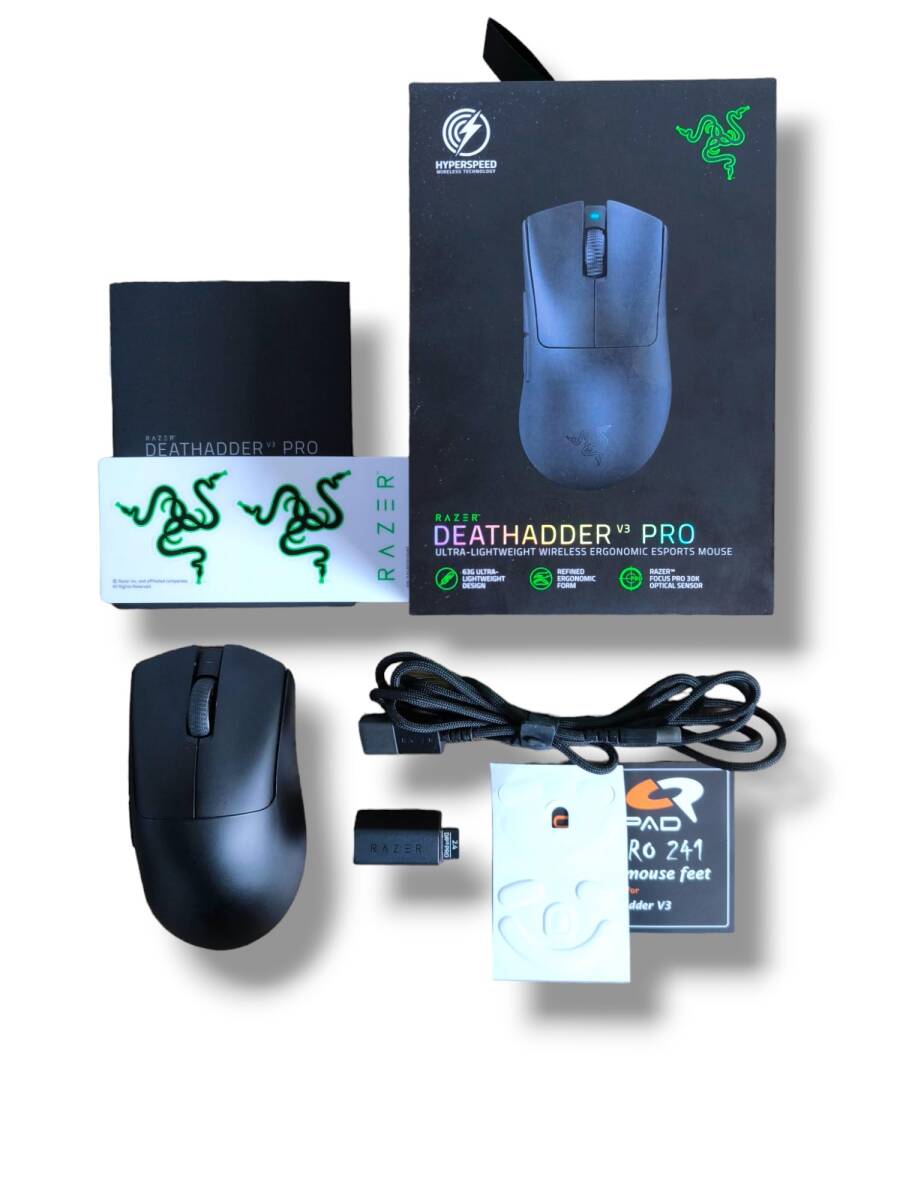 Razer レイザー DeathAdder V3 Pro ゲーミングマウス ワイヤレス RZ01-04630100-R3A1_画像1