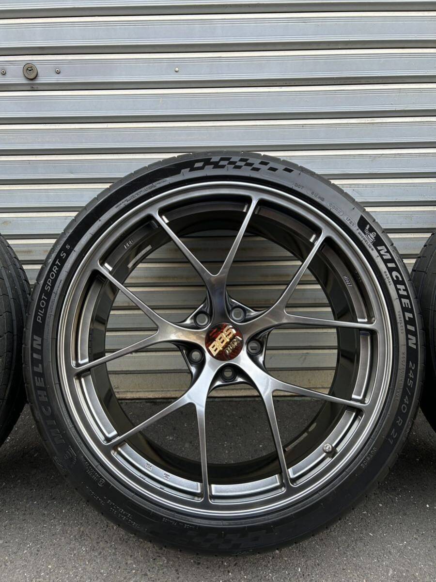 美品 BBS RI-D 超超ジュラルミン ダイヤモンドブラック鍛造 レクサスLC LS 21インチ Ｆ9JＲ10J ミシュランパイロットスポーツS5の画像4