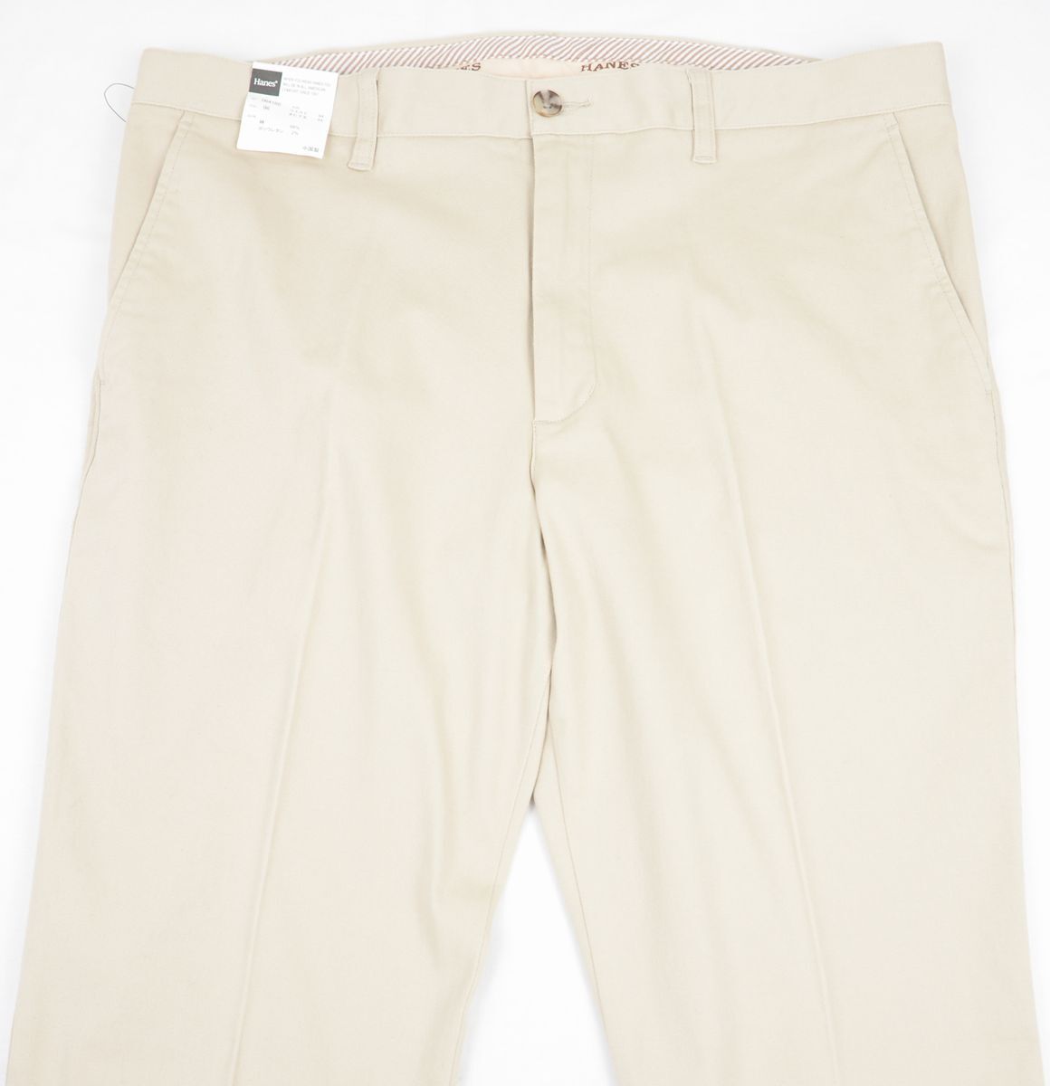 ●Hanes（ヘインズ）チノパン(NOtuck,ベージュ,W94.ストレッチ)新品_画像2