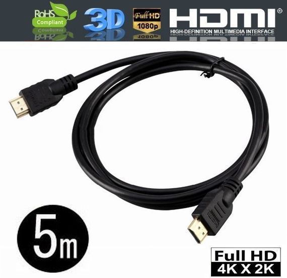 ネコポス無料！HDMIケーブル 5m 金メッキ端子 Etherent/4K,2K対応 ハイスピード Ver1.4 ・HDMIケーブル 5.0m HDMI-5M_画像1