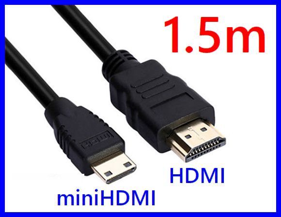 送料無料！HDMI - miniHDMIケーブル 1.5m 金メッキ端子 4K2K対応 ver.1.4 ・HD-mini15 miniHDMI_画像1