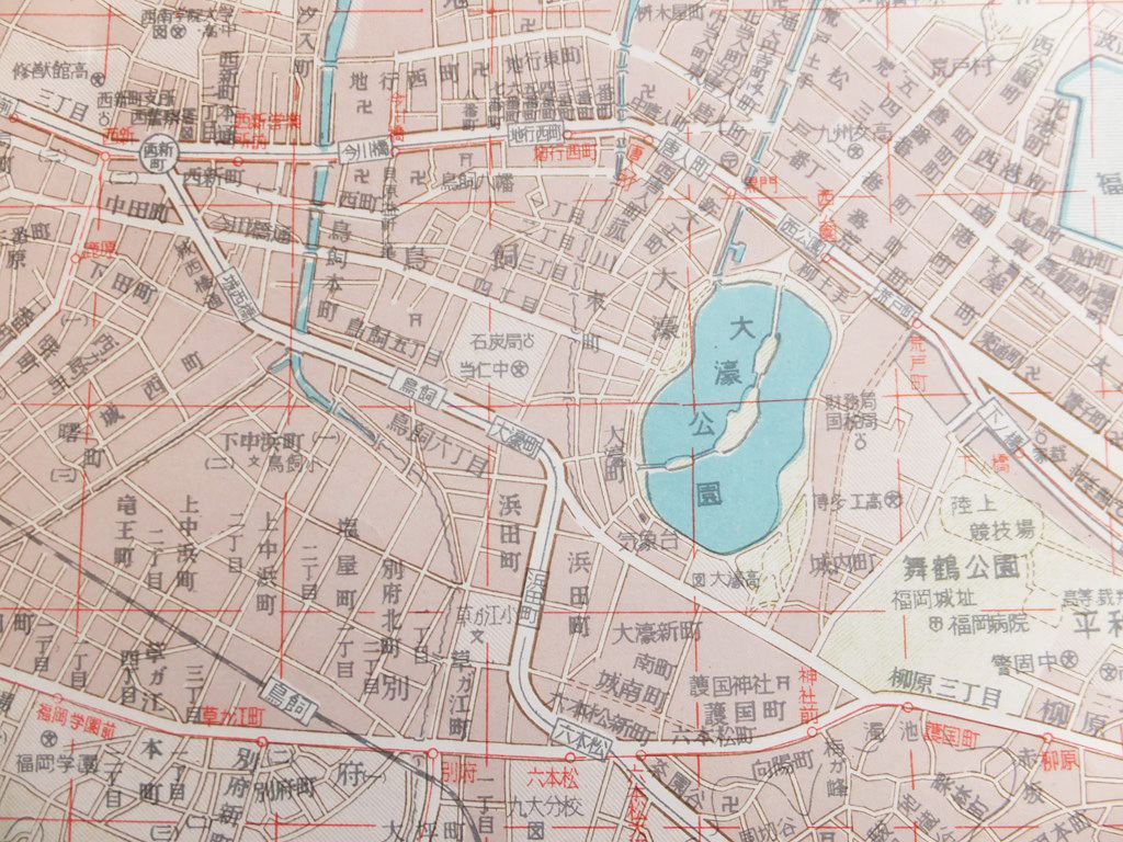 ■人文社制作『福岡市詳図』昭和３０年頃　２万分の１　全町名・町別世帯数・人口表付　郷土資料　参考品_画像7