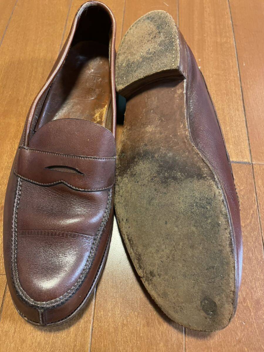  Британия Vintage Loafer платье обувь UK USED кожа обувь туфли без застежки 