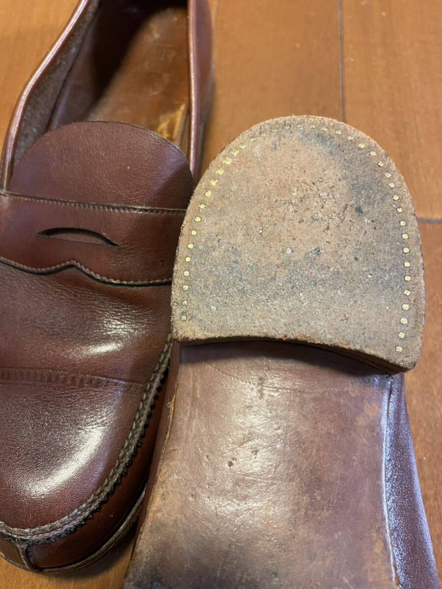  Британия Vintage Loafer платье обувь UK USED кожа обувь туфли без застежки 